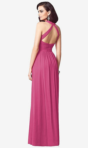 【STYLE: TH032】Ruched Halter Open-Back Maxi Dress - Jada【COLOR: Tea Rose】