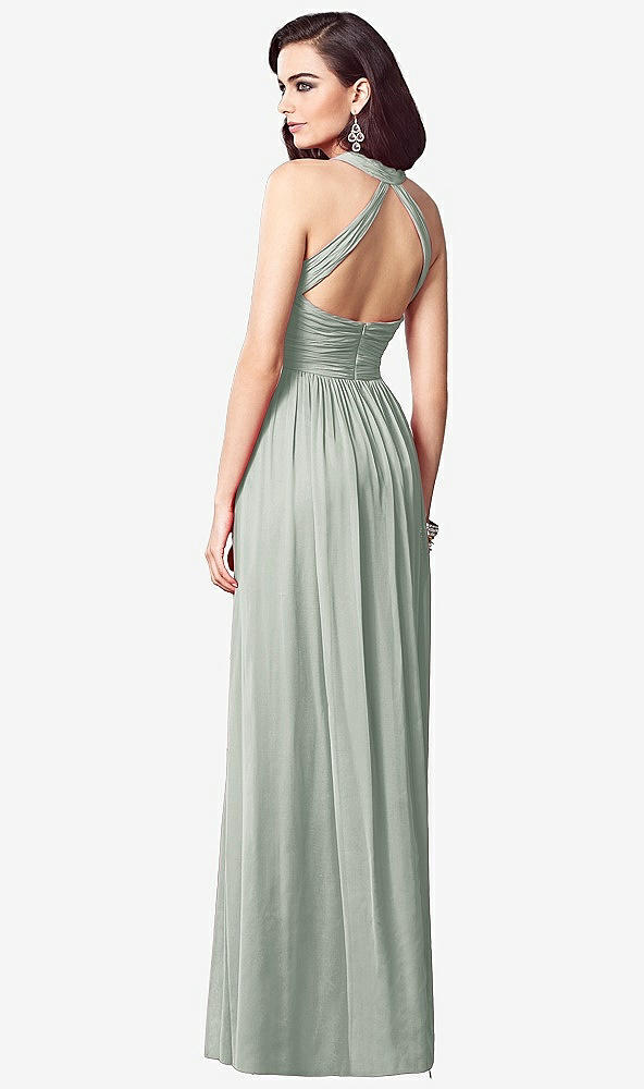 【STYLE: TH032】Ruched Halter Open-Back Maxi Dress - Jada【COLOR: Willow Green】