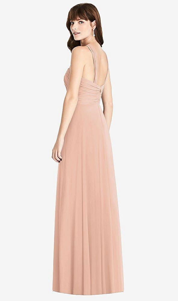 【STYLE: TH033】Twist Halter Chiffon Maxi Dress - James【COLOR: Pale Peach】