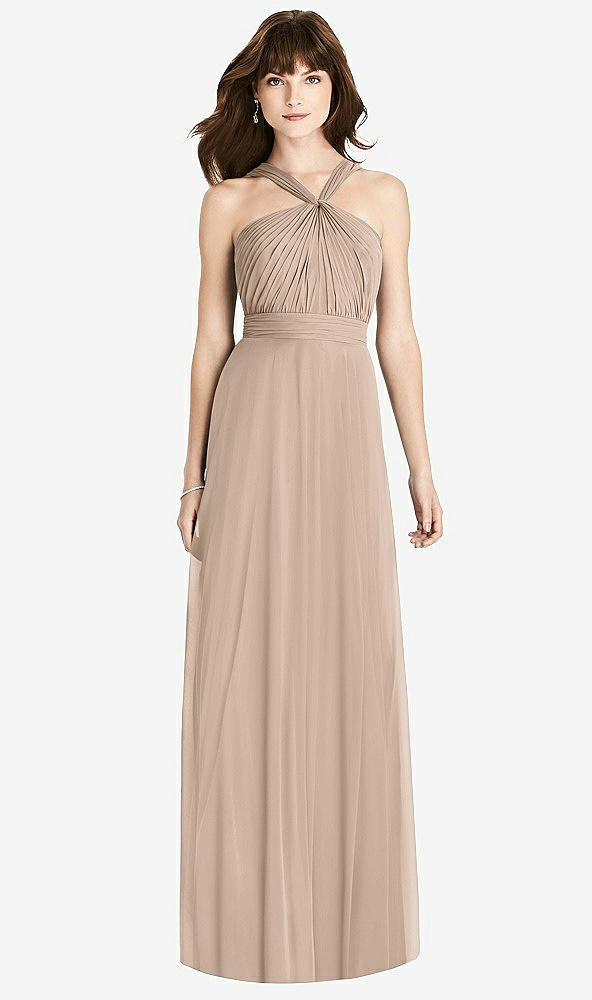 【STYLE: TH033】Twist Halter Chiffon Maxi Dress - James【COLOR: Topaz】