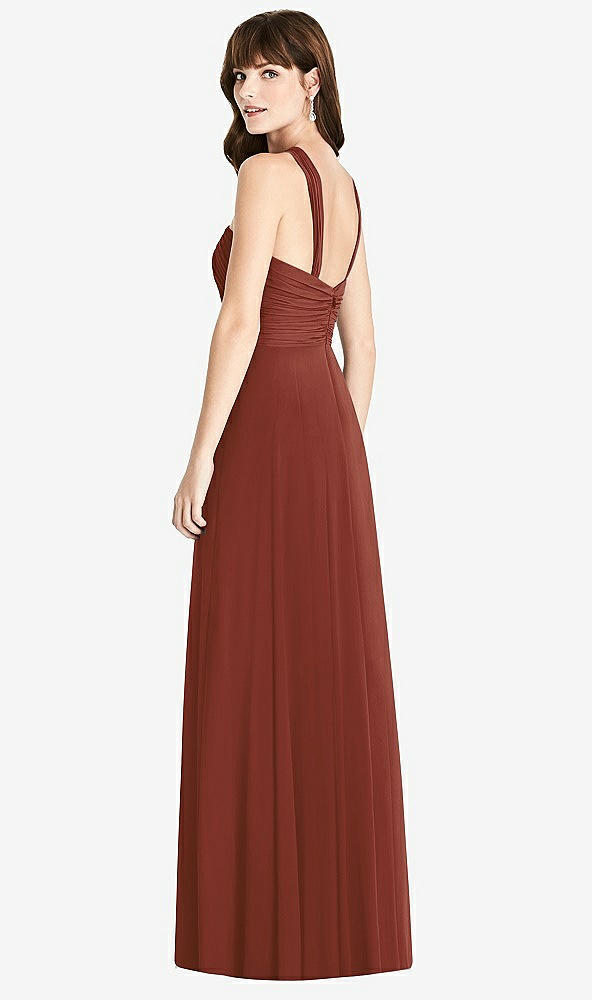 【STYLE: TH033】Twist Halter Chiffon Maxi Dress - James【COLOR: Auburn Moon】