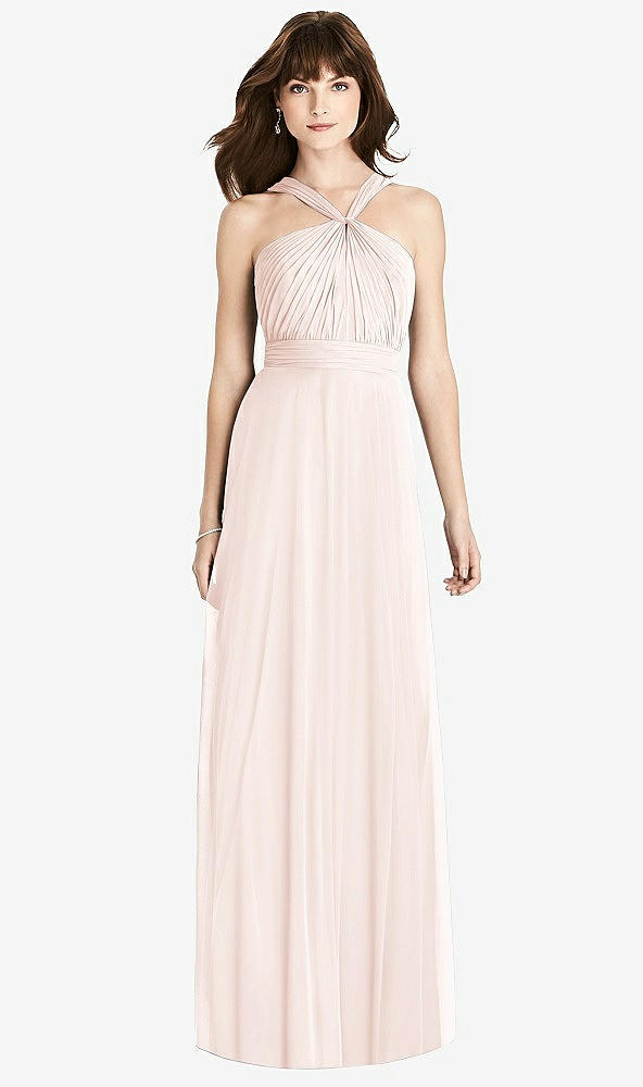 【STYLE: TH033】Twist Halter Chiffon Maxi Dress - James【COLOR: Blush】