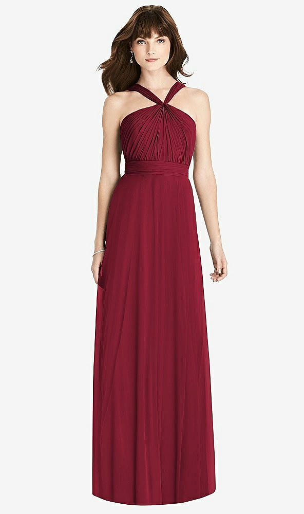 【STYLE: TH033】Twist Halter Chiffon Maxi Dress - James【COLOR: Burgundy】
