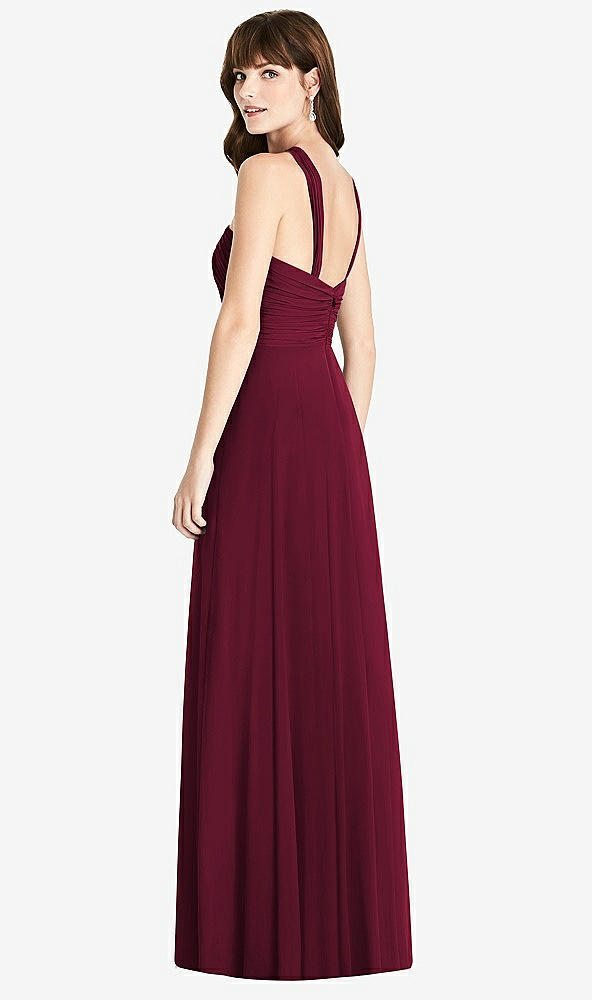 【STYLE: TH033】Twist Halter Chiffon Maxi Dress - James【COLOR: Cabernet】