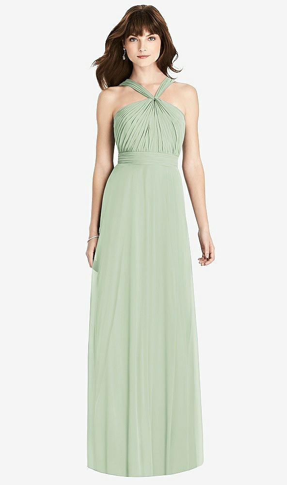 【STYLE: TH033】Twist Halter Chiffon Maxi Dress - James【COLOR: Celadon】