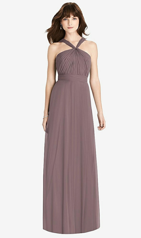 【STYLE: TH033】Twist Halter Chiffon Maxi Dress - James【COLOR: French Truffle】