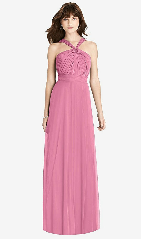 【STYLE: TH033】Twist Halter Chiffon Maxi Dress - James【COLOR: Orchid Pink】