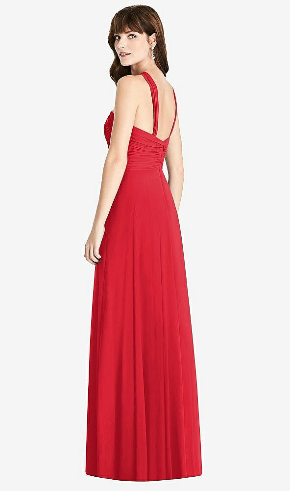 【STYLE: TH033】Twist Halter Chiffon Maxi Dress - James【COLOR: Parisian Red】