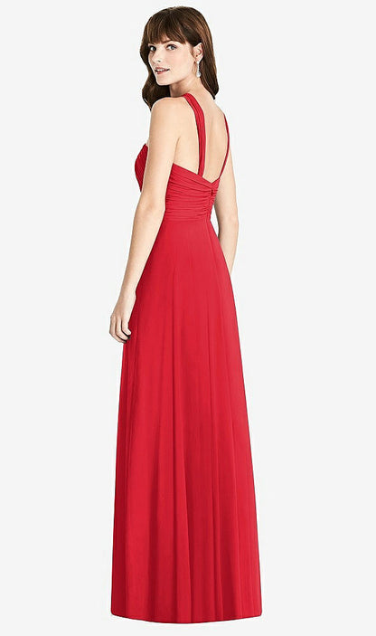 【STYLE: TH033】Twist Halter Chiffon Maxi Dress - James【COLOR: Parisian Red】