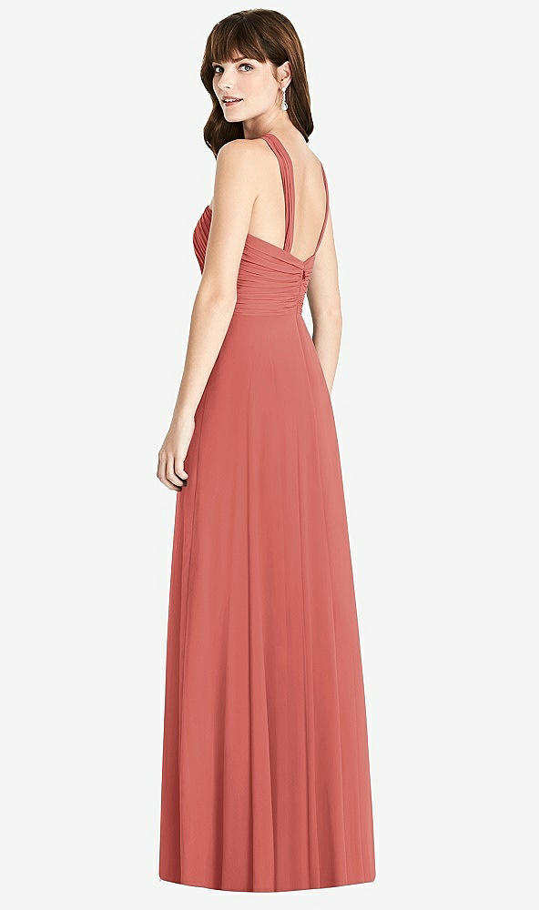 【STYLE: TH033】Twist Halter Chiffon Maxi Dress - James【COLOR: Coral Pink】