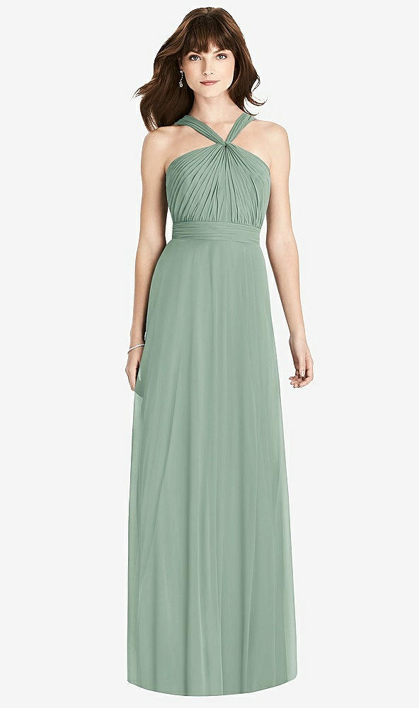 【STYLE: TH033】Twist Halter Chiffon Maxi Dress - James【COLOR: Seagrass】