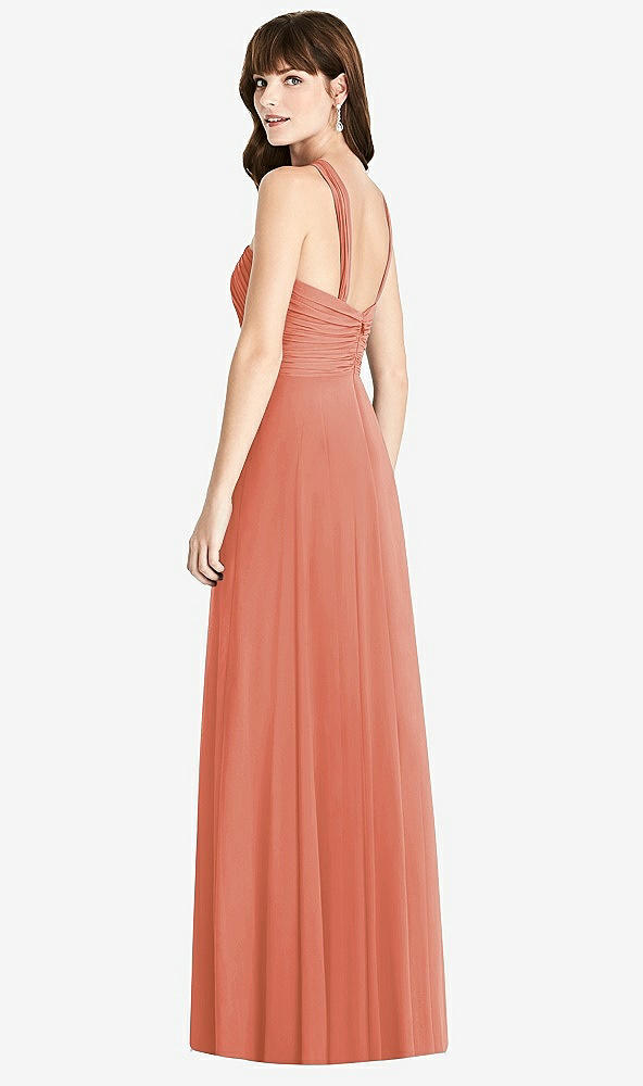 【STYLE: TH033】Twist Halter Chiffon Maxi Dress - James【COLOR: Terracotta Copper】
