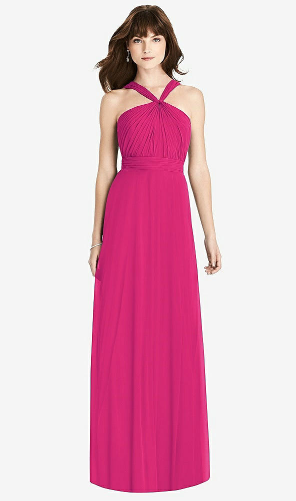 【STYLE: TH033】Twist Halter Chiffon Maxi Dress - James【COLOR: Think Pink】
