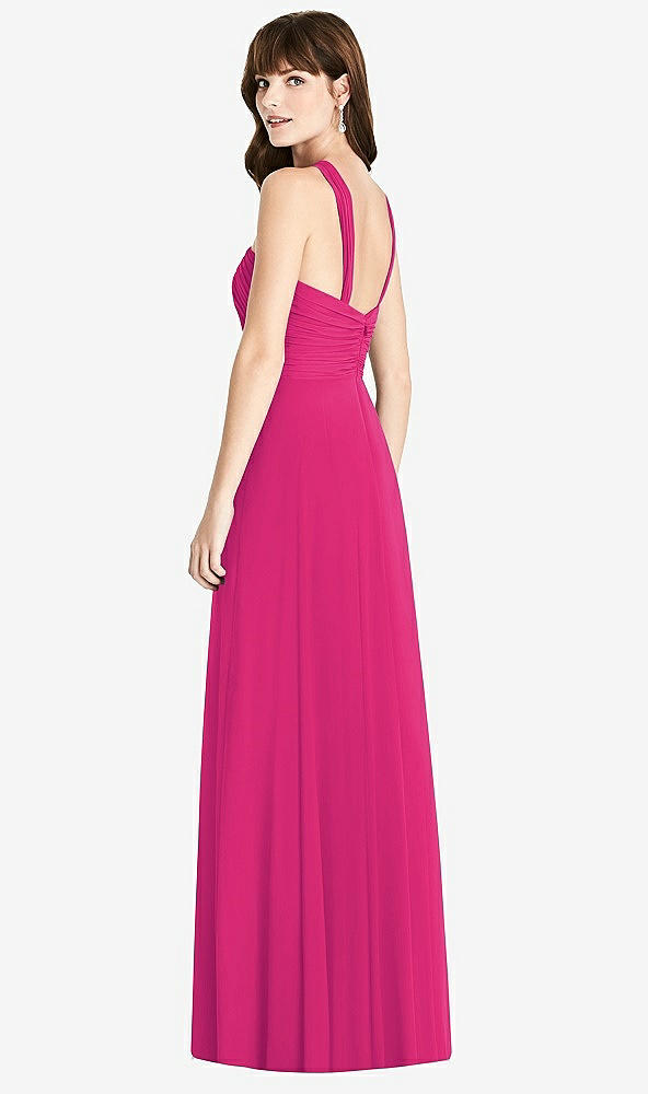 【STYLE: TH033】Twist Halter Chiffon Maxi Dress - James【COLOR: Think Pink】