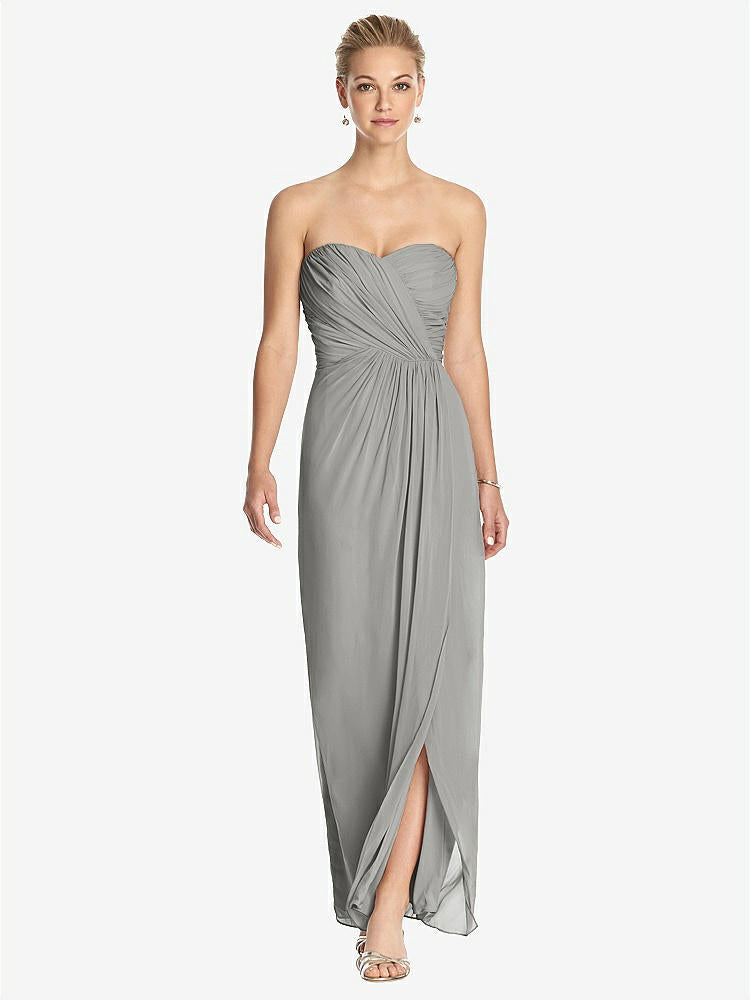 【NEW】【STYLE: TH034】ストラップレス ドレープ シフォン マキシ ドレス  -  リラ【COLOR: Chelsea Gray】【SIZE: 00-30W】