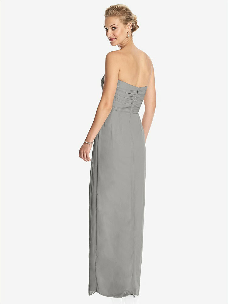 【STYLE: TH034】Strapless Draped Chiffon Maxi Dress - Lila【COLOR: Chelsea Gray】