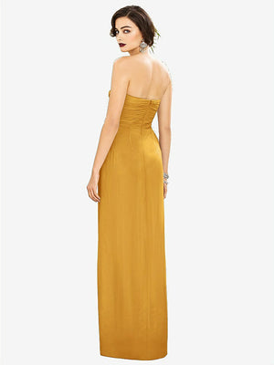 【STYLE: TH034】Strapless Draped Chiffon Maxi Dress - Lila【COLOR: NYC Yellow】