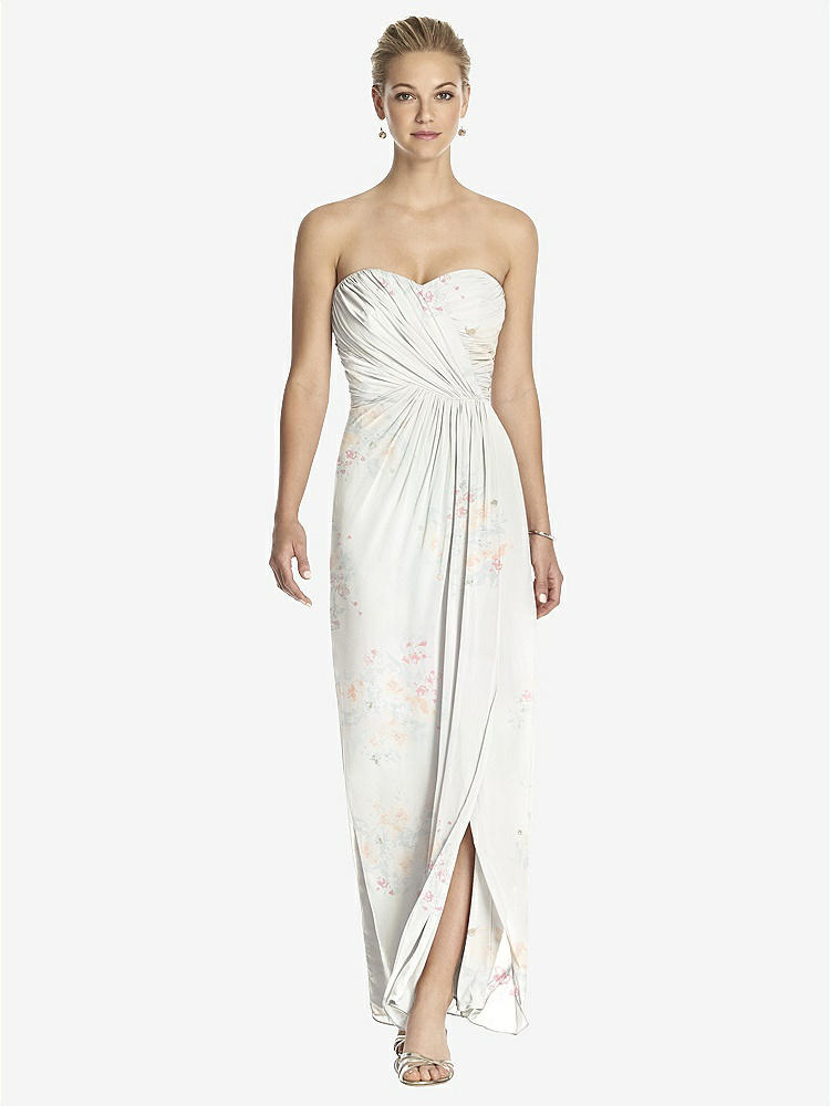 【NEW】【STYLE: TH034】ストラップレス ドレープ シフォン マキシ ドレス  -  リラ【COLOR: Spring Fling】【SIZE: 00-30W】