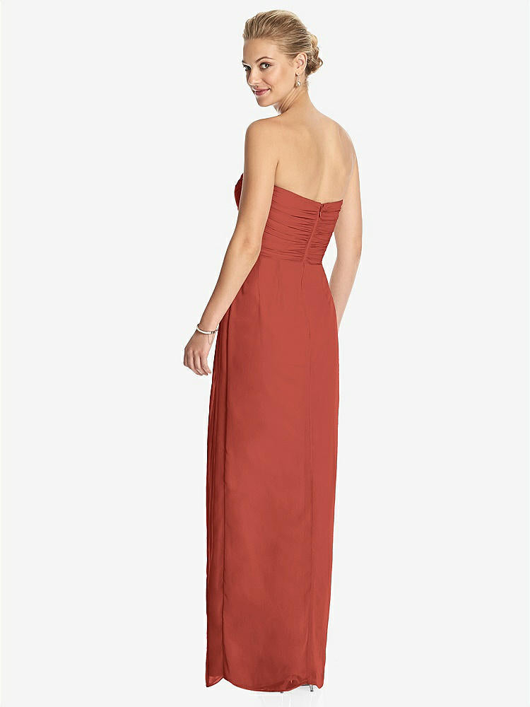 【STYLE: TH034】Strapless Draped Chiffon Maxi Dress - Lila【COLOR: Amber Sunset】