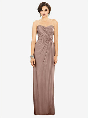 【STYLE: TH034】Strapless Draped Chiffon Maxi Dress - Lila【COLOR: Bliss】