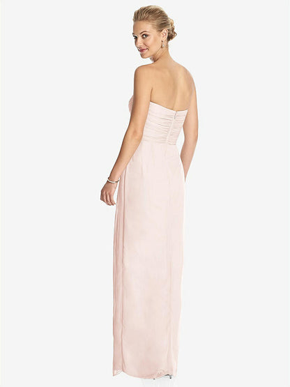 【STYLE: TH034】Strapless Draped Chiffon Maxi Dress - Lila【COLOR: Blush】