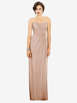 【STYLE: TH034】Strapless Draped Chiffon Maxi Dress - Lila【COLOR: Cameo】