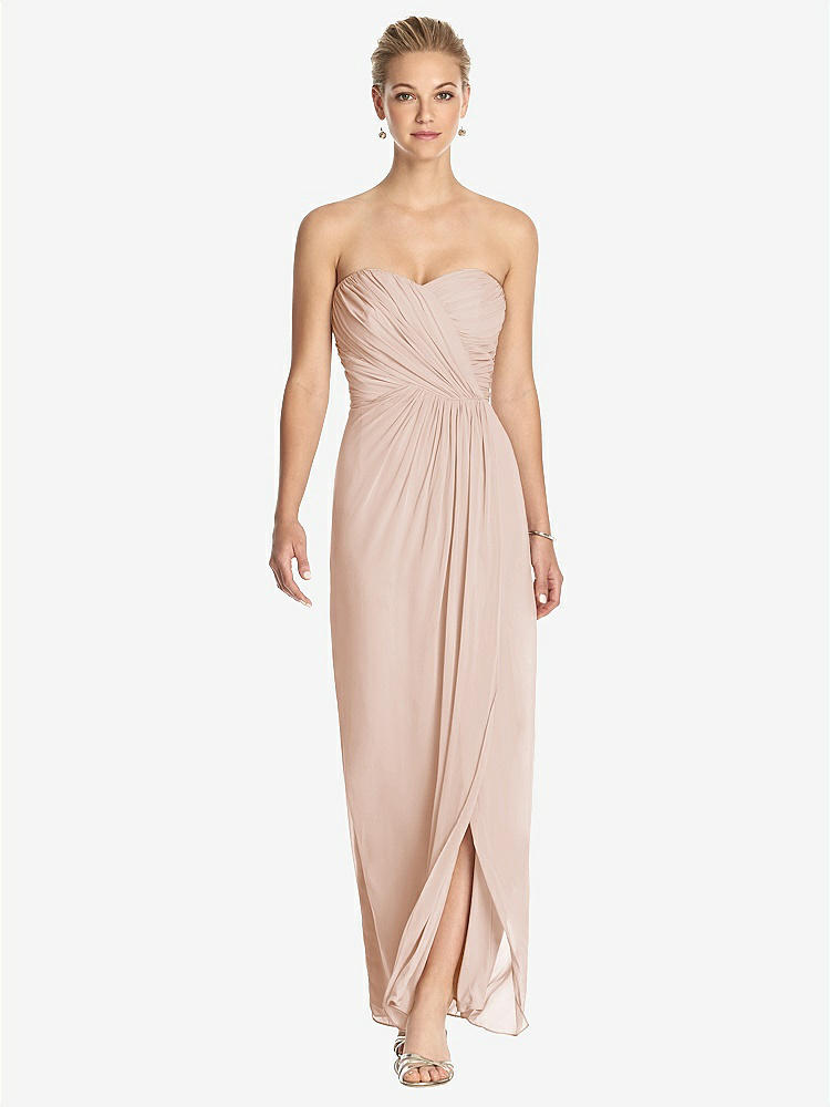 【STYLE: TH034】Strapless Draped Chiffon Maxi Dress - Lila【COLOR: Cameo】