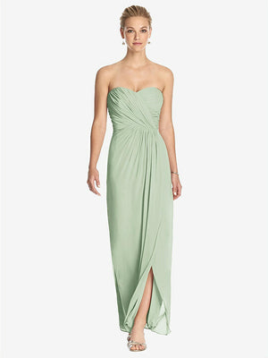 【NEW】【STYLE: TH034】ストラップレス ドレープ シフォン マキシ ドレス  -  リラ【COLOR: Celadon】【SIZE: 00-30W】