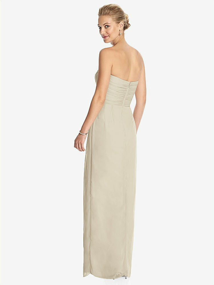 【STYLE: TH034】Strapless Draped Chiffon Maxi Dress - Lila【COLOR: Champagne】
