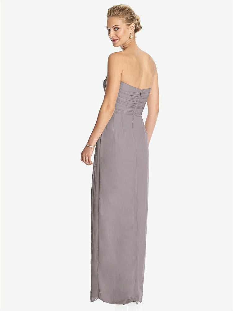 【NEW】【STYLE: TH034】ストラップレス ドレープ シフォン マキシ ドレス  -  リラ【COLOR: Cashmere Gray】【SIZE: 00-30W】