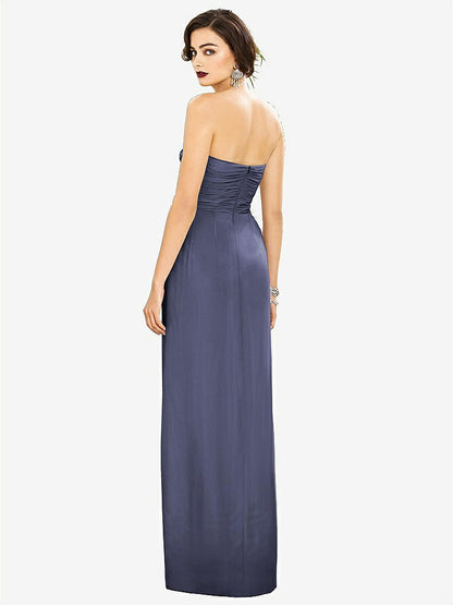 【STYLE: TH034】Strapless Draped Chiffon Maxi Dress - Lila【COLOR: French Blue】
