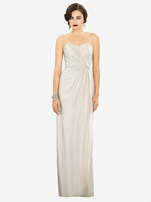 【STYLE: TH034】Strapless Draped Chiffon Maxi Dress - Lila【COLOR: Ivory】