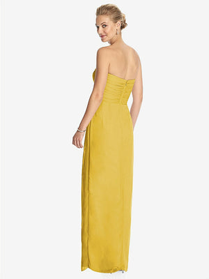 【STYLE: TH034】Strapless Draped Chiffon Maxi Dress - Lila【COLOR: Marigold】