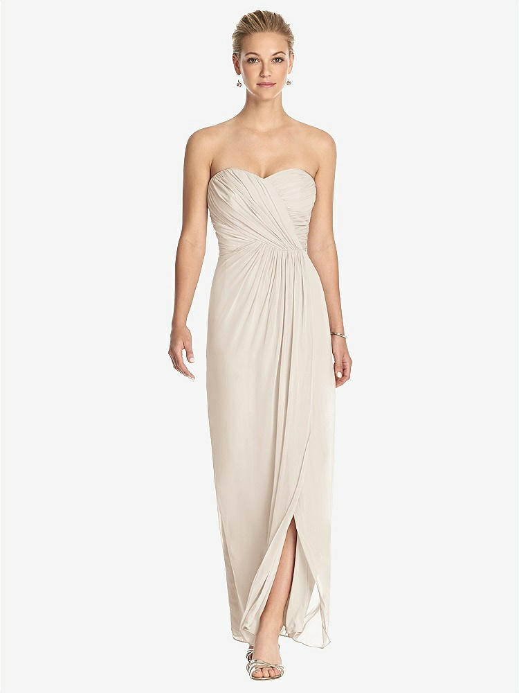 【STYLE: TH034】Strapless Draped Chiffon Maxi Dress - Lila【COLOR: Oat】
