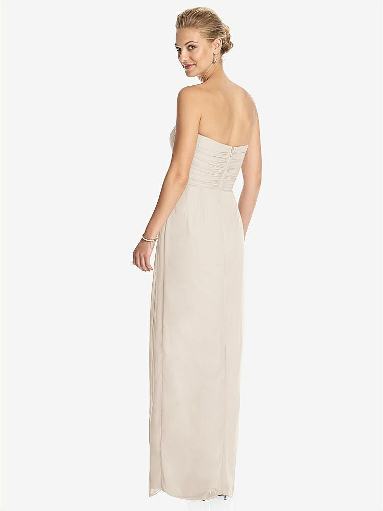 【STYLE: TH034】Strapless Draped Chiffon Maxi Dress - Lila【COLOR: Oat】