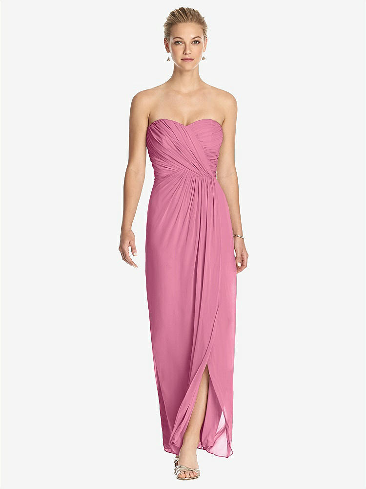 【STYLE: TH034】Strapless Draped Chiffon Maxi Dress - Lila【COLOR: Orchid Pink】