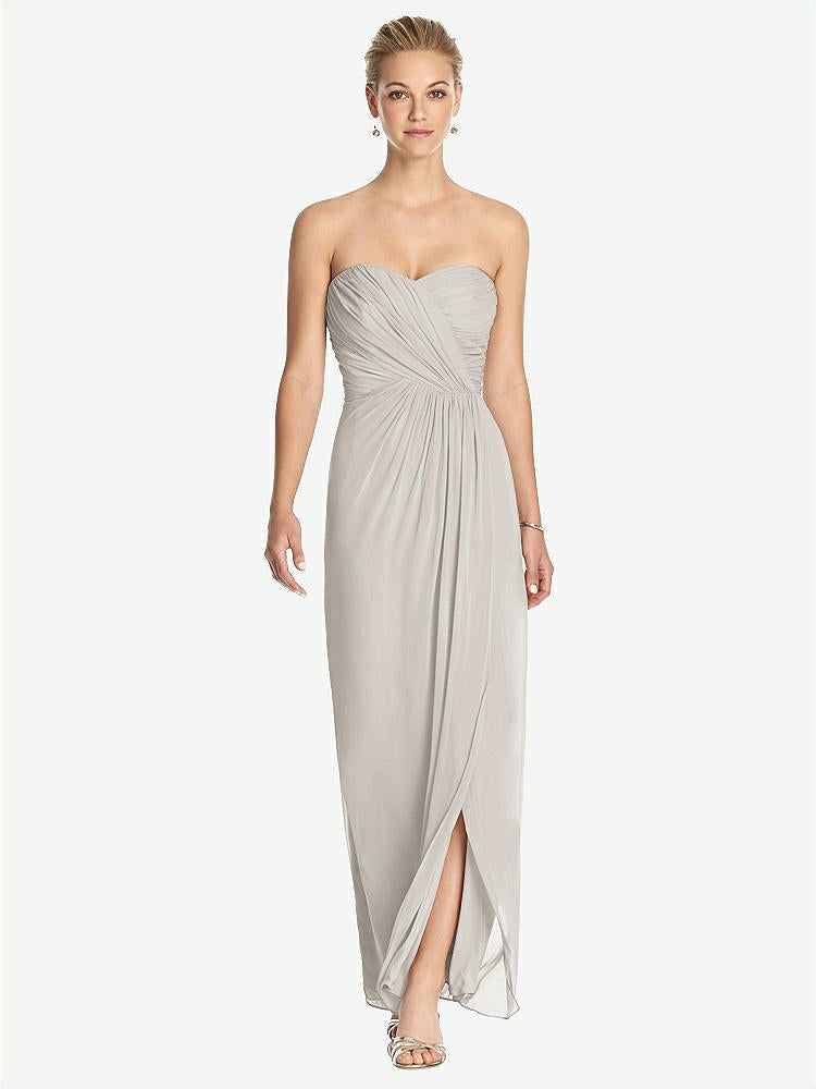 【STYLE: TH034】Strapless Draped Chiffon Maxi Dress - Lila【COLOR: Oyster】