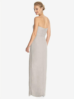 【STYLE: TH034】Strapless Draped Chiffon Maxi Dress - Lila【COLOR: Oyster】