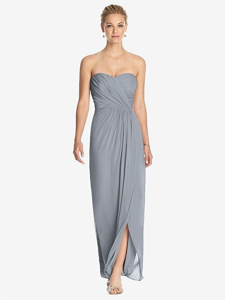 【NEW】【STYLE: TH034】ストラップレス ドレープ シフォン マキシ ドレス  -  リラ【COLOR: Platinum】【SIZE: 00-30W】