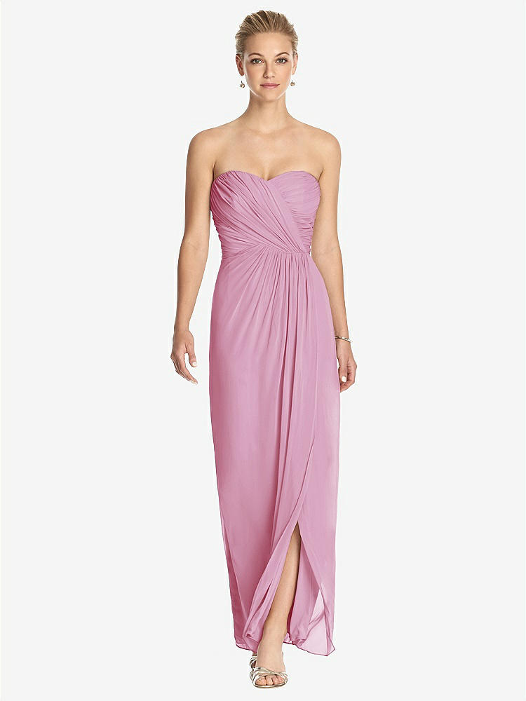 【STYLE: TH034】Strapless Draped Chiffon Maxi Dress - Lila【COLOR: Powder Pink】