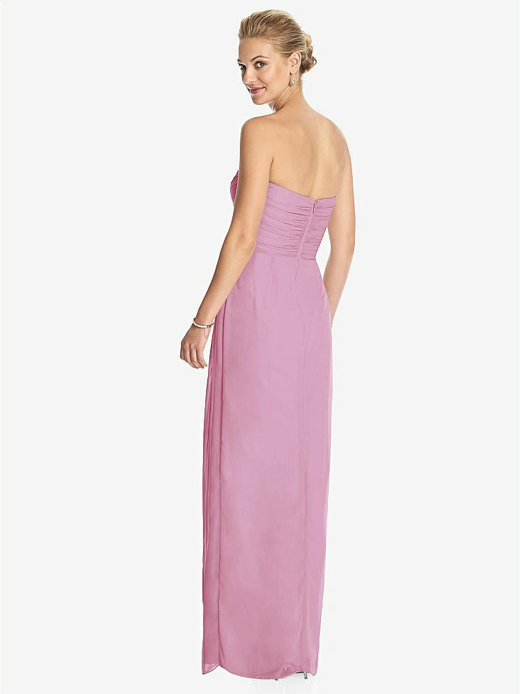 【STYLE: TH034】Strapless Draped Chiffon Maxi Dress - Lila【COLOR: Powder Pink】