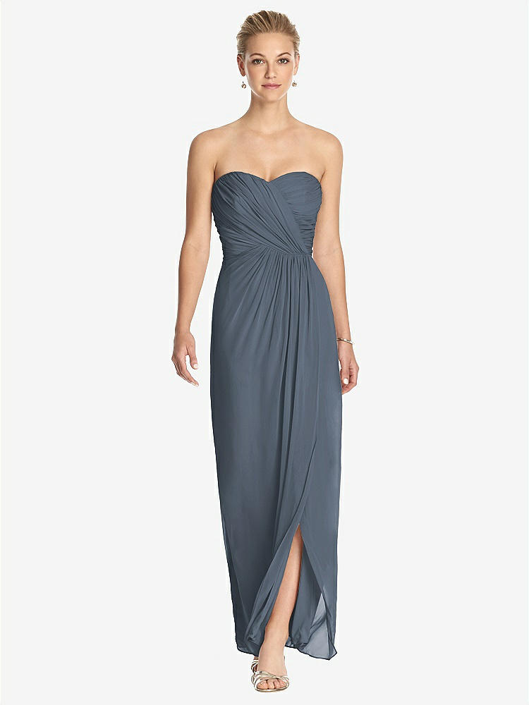 【STYLE: TH034】Strapless Draped Chiffon Maxi Dress - Lila【COLOR: Silverstone】