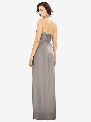 【STYLE: TH034】Strapless Draped Chiffon Maxi Dress - Lila【COLOR: Taupe】