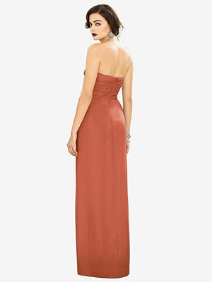 【NEW】【STYLE: TH034】ストラップレス ドレープ シフォン マキシ ドレス  -  リラ【COLOR: Terracotta Copper】【SIZE: 00-30W】