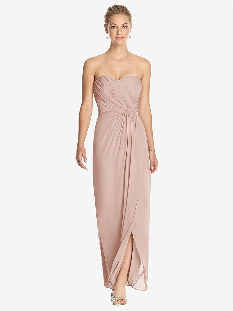 【STYLE: TH034】Strapless Draped Chiffon Maxi Dress - Lila【COLOR: Toasted Sugar】