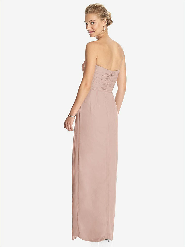 【STYLE: TH034】Strapless Draped Chiffon Maxi Dress - Lila【COLOR: Toasted Sugar】