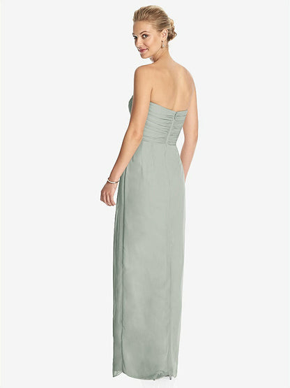 【STYLE: TH034】Strapless Draped Chiffon Maxi Dress - Lila【COLOR: Willow Green】