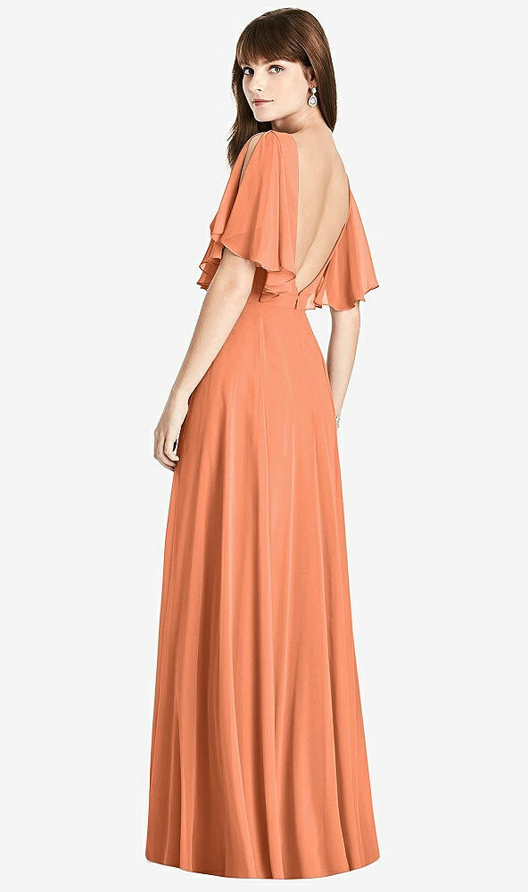 【NEW】【STYLE: TH038】スプリット スリーブ バックレス マキシ ドレス  -  リラ【COLOR: Sweet Melon】【SIZE: 00-30W】