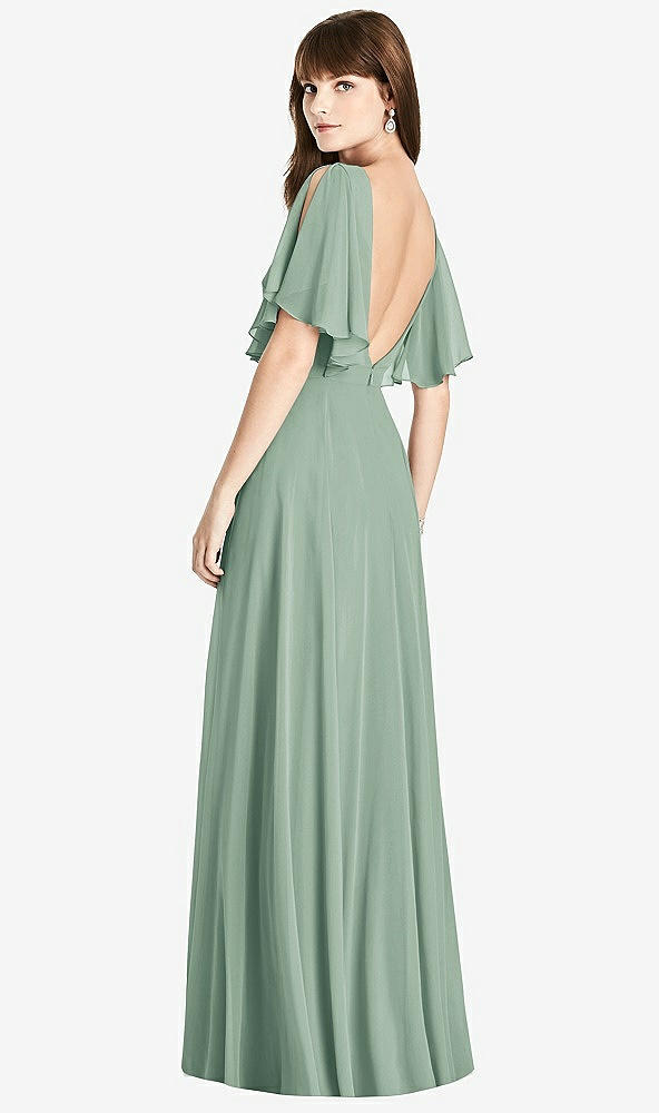 【STYLE: TH038】Split Sleeve Backless Maxi Dress - Lila【COLOR: Seagrass】