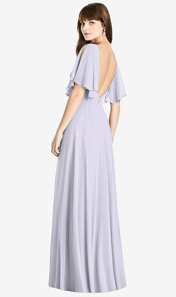 【NEW】【STYLE: TH038】スプリット スリーブ バックレス マキシ ドレス  -  リラ【COLOR: Silver Dove】【SIZE: 00-30W】